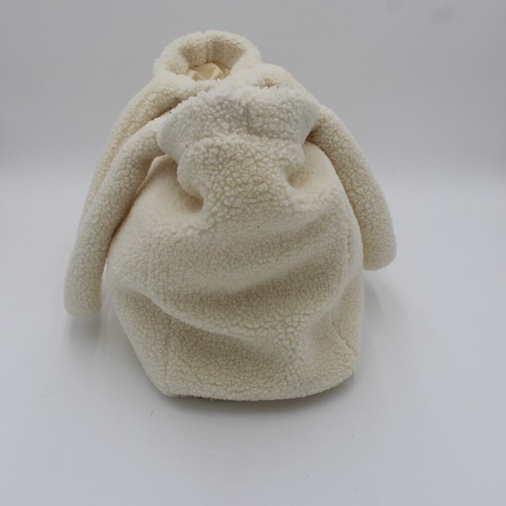 Gap Sherpa Tote Bag Cream Fleece Large Overnight Travel Cozy Minimalist Teddy - Picture 5 of 9